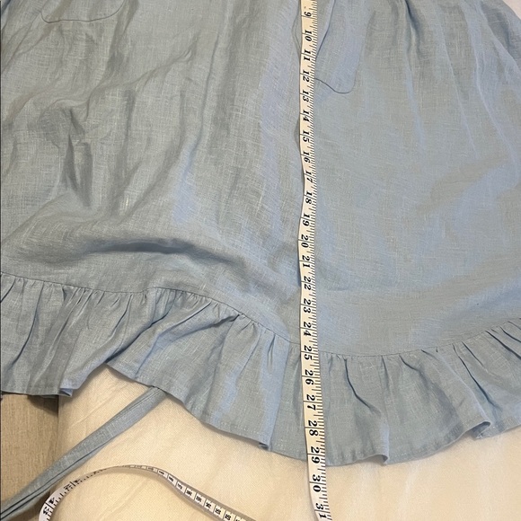 Little Women Atelier Meg Pinafore Linen Apron Sky Blue Cottagecore Prairie Small - Picture 8 of 8